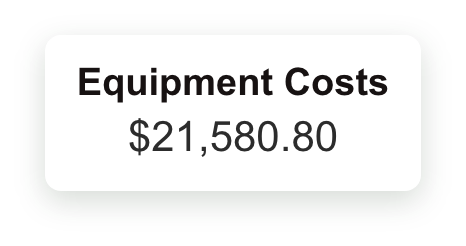 AgSquared production cost analysis screen, equipment costs